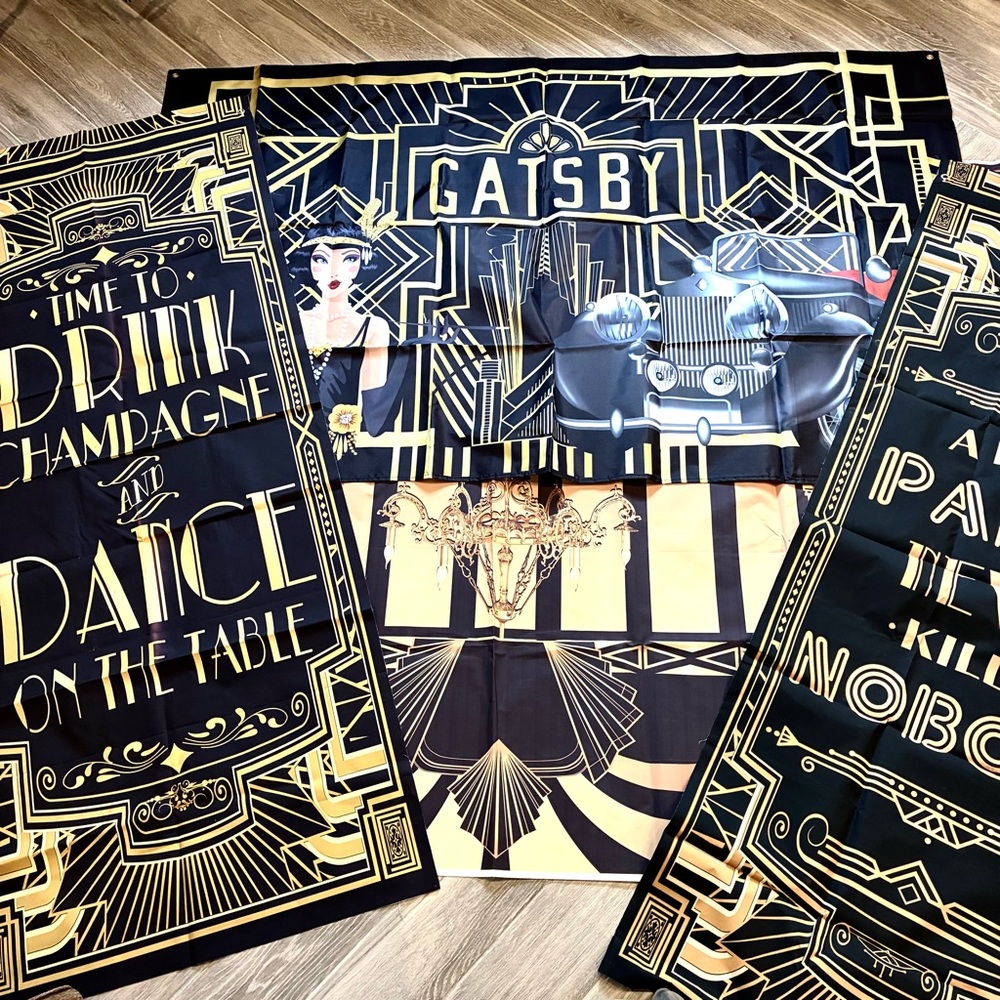 Gatsby Themed Decoration Banners 5 Extra Large For Walls And 2 for Doors